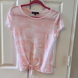 Generation Love Light Pink Tie-Front Short Sleeve Tee